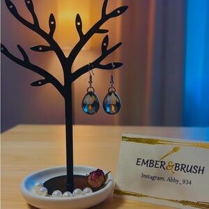 Silver and Blue Teardrop Earrings